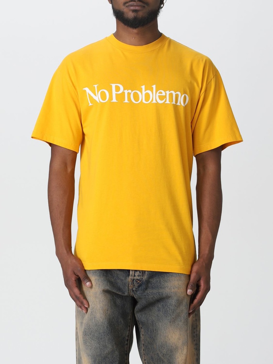 Giglio - Gent T-Shirt in Yellow by Aries GOOFASH