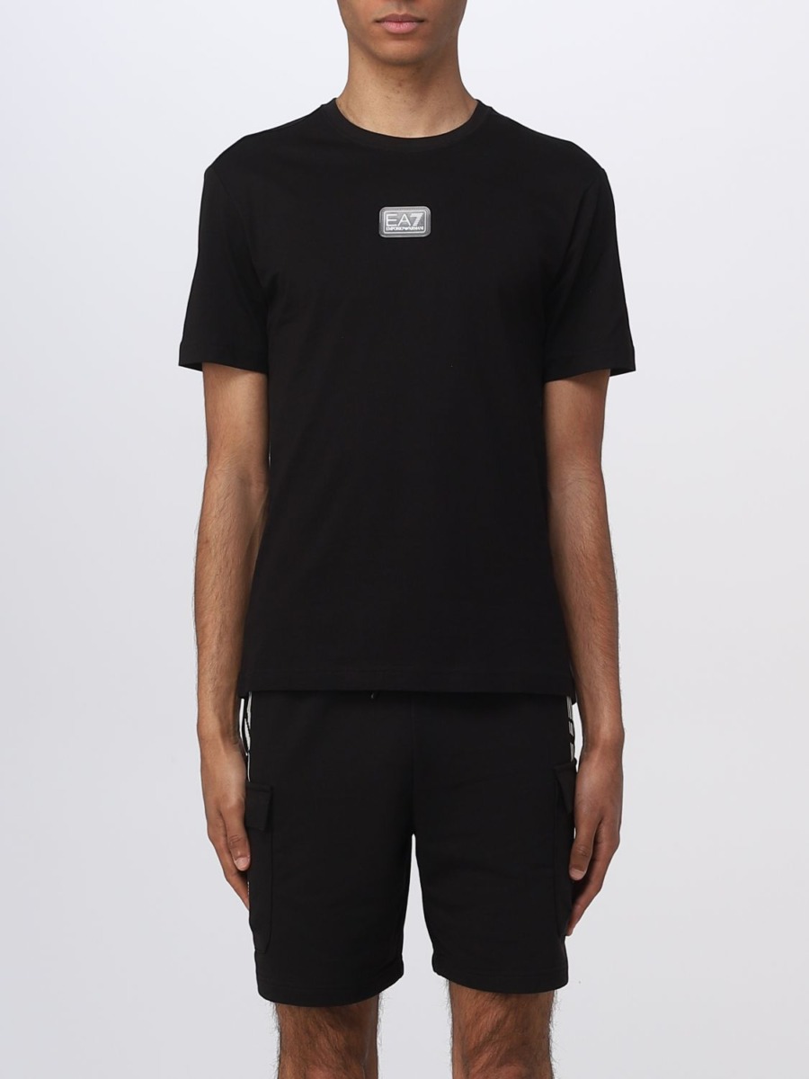 Giglio - Gents Black T-Shirt from EA7 GOOFASH
