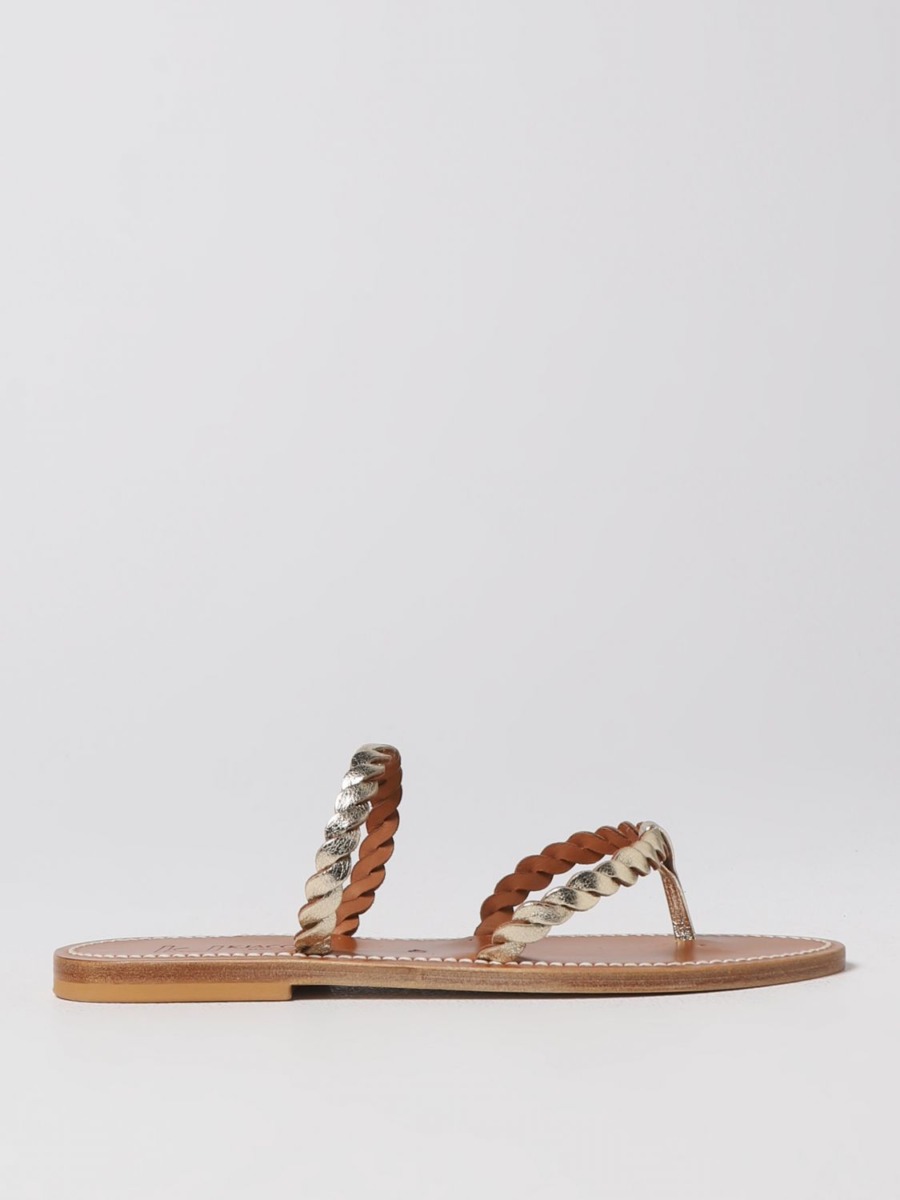 Giglio - Gold Flat Sandals K. Jacques GOOFASH