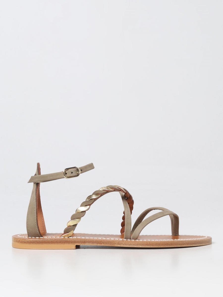 Giglio Green Flat Sandals K. Jacques Woman GOOFASH