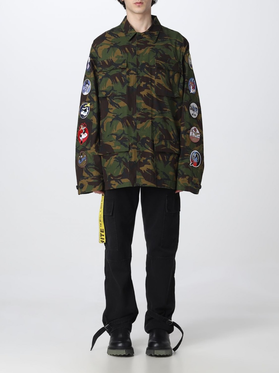 Giglio Jacket Green for Man from Off White GOOFASH