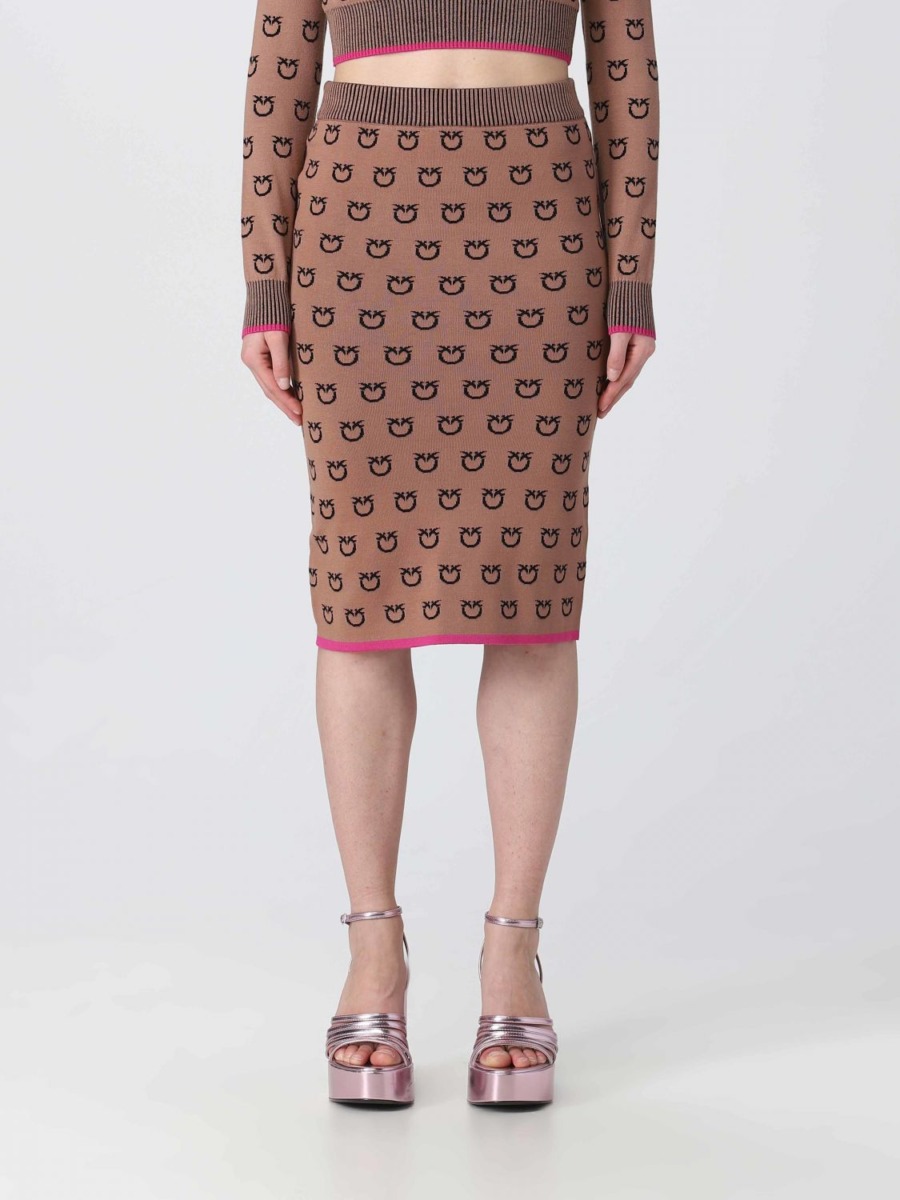Giglio Ladies Camel Skirt by Pinko GOOFASH