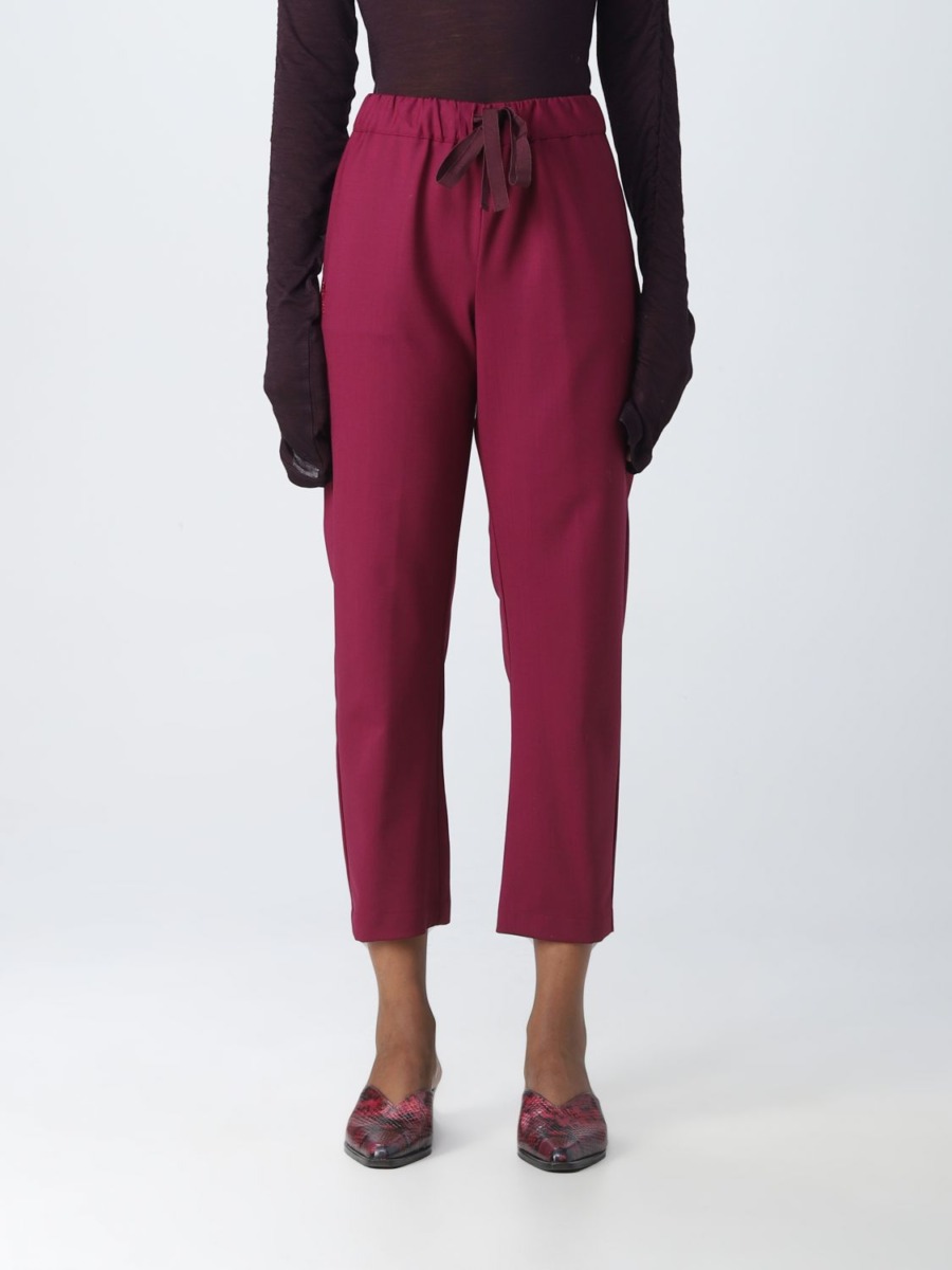 Giglio Ladies Trousers Pink by Semicouture GOOFASH