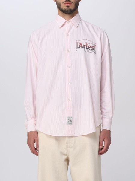 Giglio Man Shirt in Pink from Aries GOOFASH