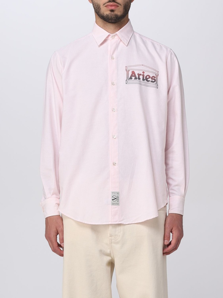Giglio Man Shirt in Pink from Aries GOOFASH