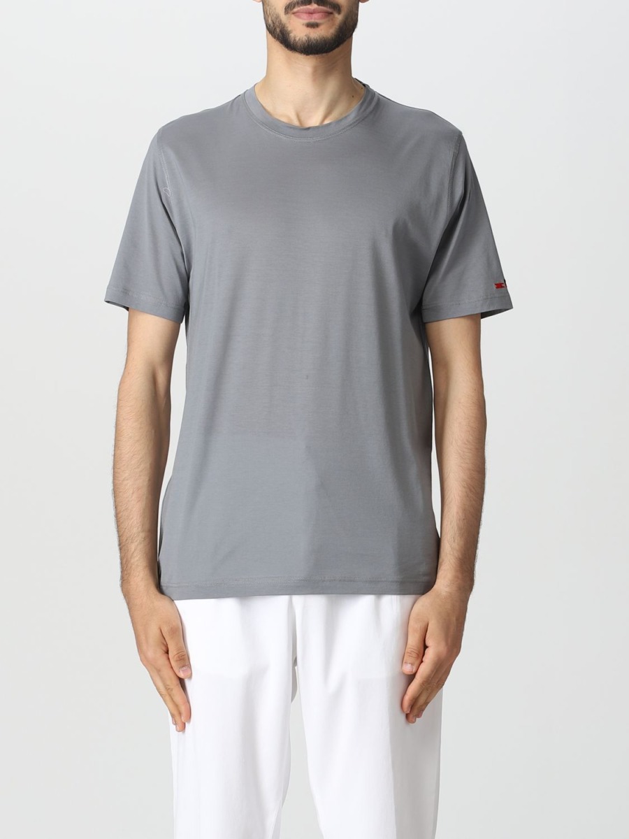 Giglio Man T-Shirt in Grey GOOFASH