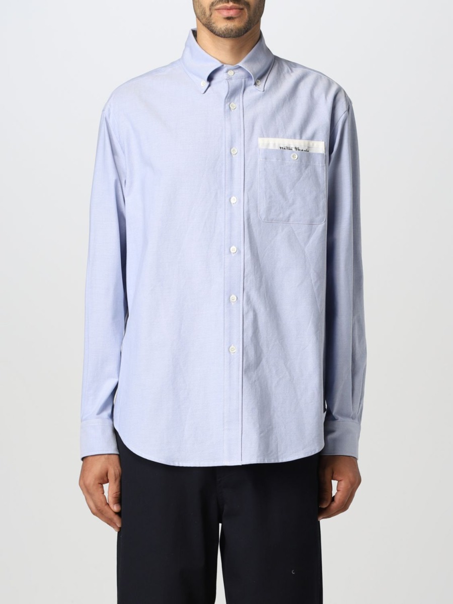 Giglio Men Shirt in Blue by Palm Angels GOOFASH