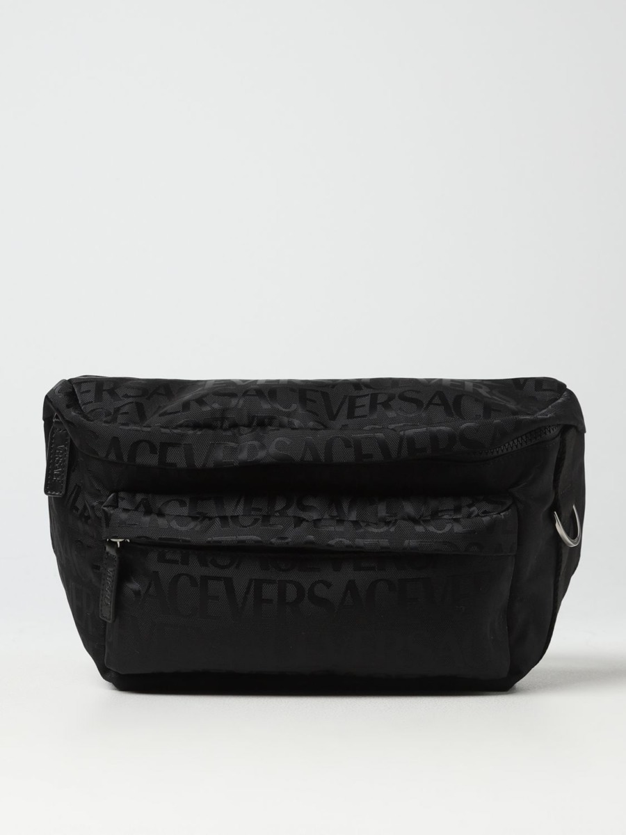 Giglio Mens Belt Bag Black by Versace GOOFASH