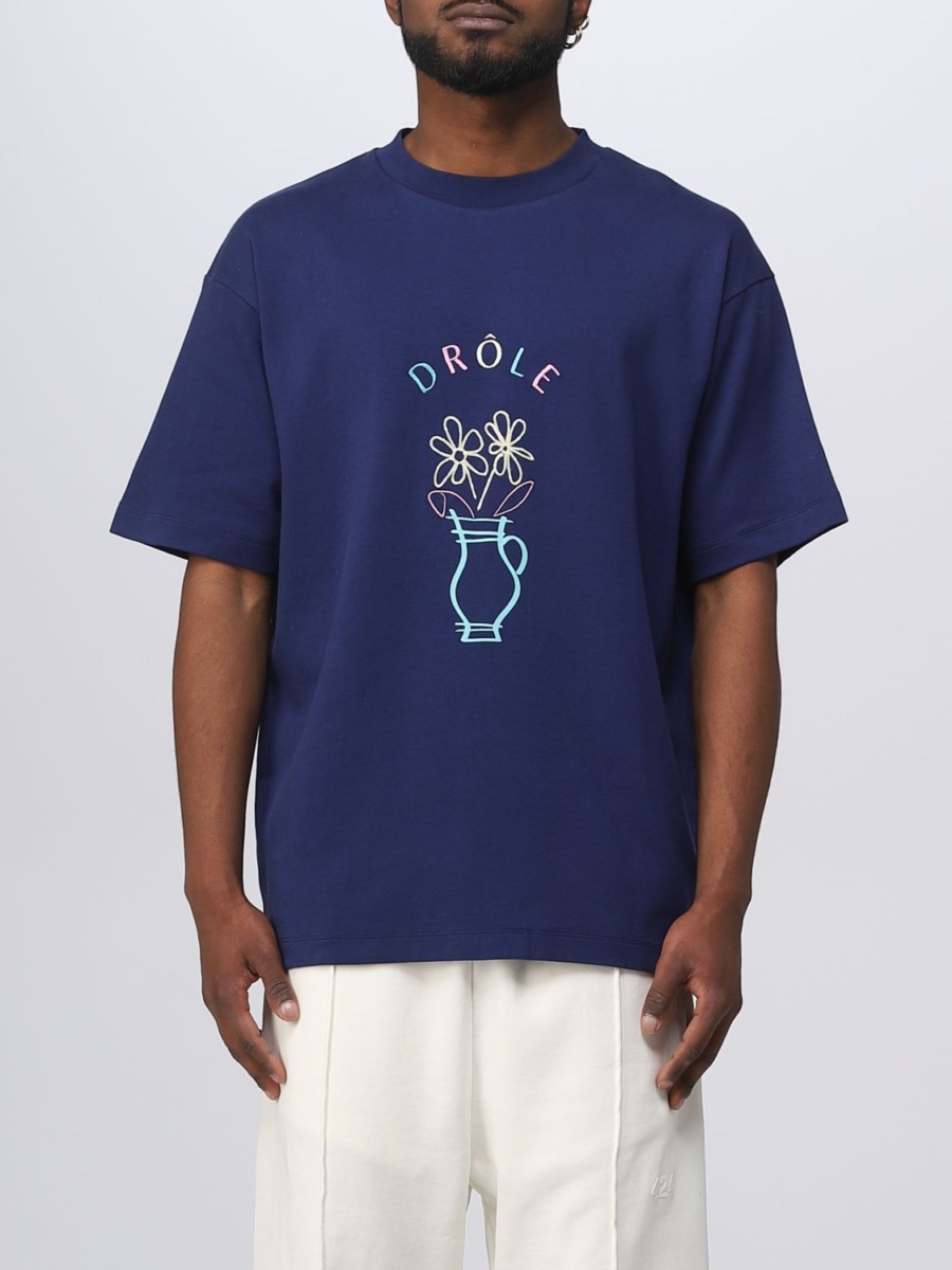 Giglio Mens Blue T-Shirt by Drole de Monsieur GOOFASH