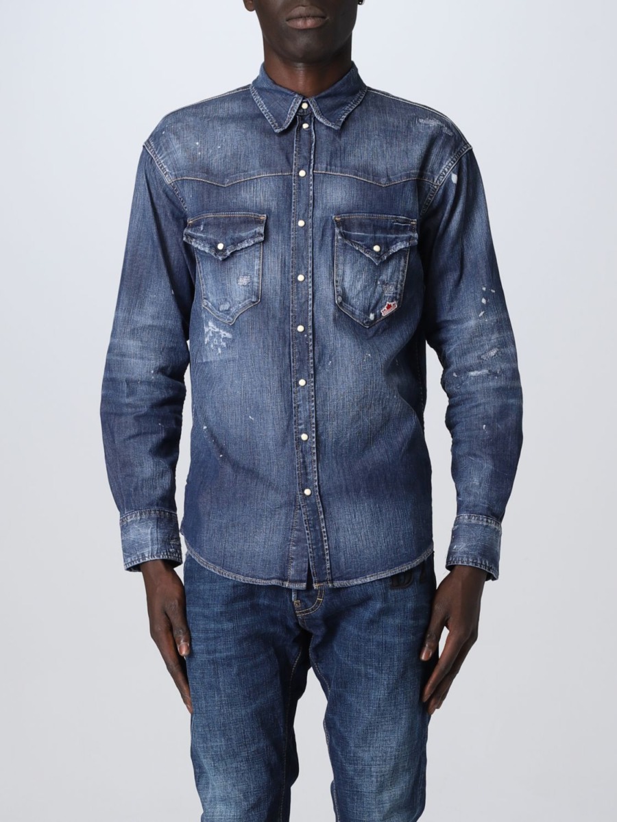 Giglio - Men's Shirt Blue from Dsquared2 GOOFASH