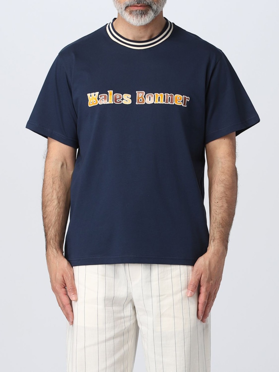 Giglio Men's T-Shirt in Blue by Wales Bonner GOOFASH