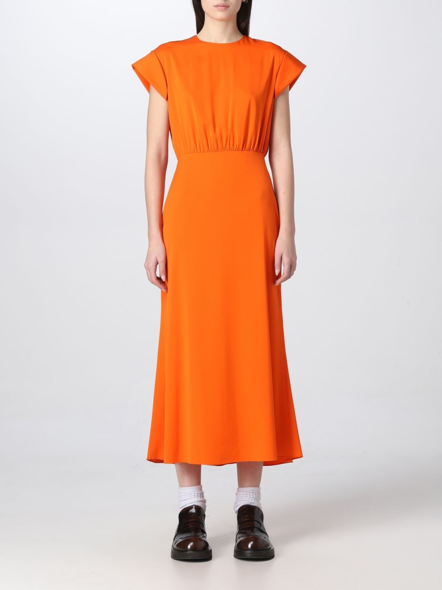 Giglio - Orange Womens Dress - Sportmax GOOFASH