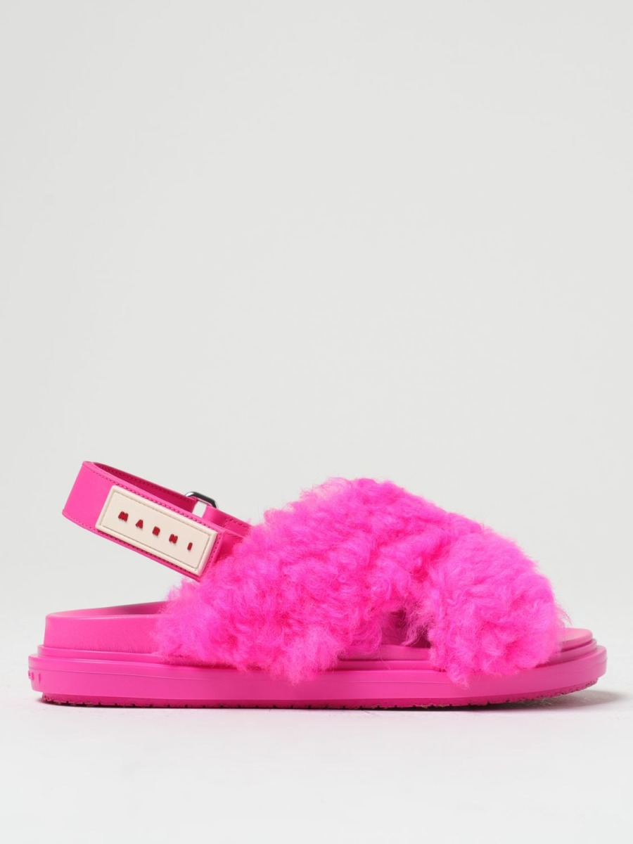 Giglio - Pink Flat Sandals for Woman by Marni GOOFASH