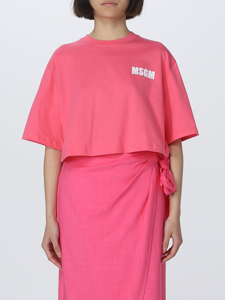 Giglio - T-Shirt Pink Msgm Woman GOOFASH