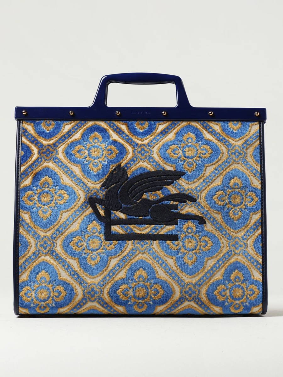 Giglio - Woman Blue Tote Bag from Etro GOOFASH