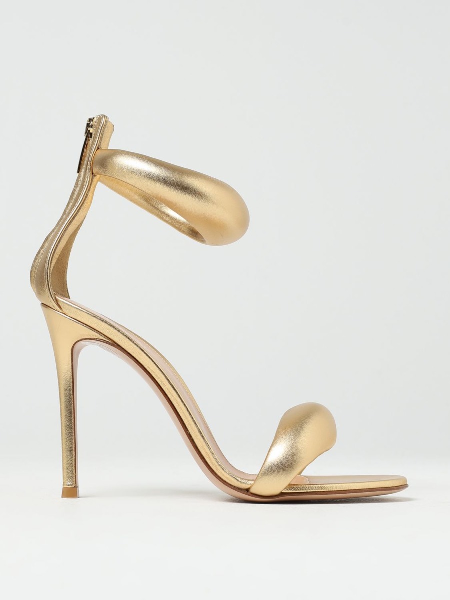 Giglio Woman Heeled Sandals in Gold GOOFASH