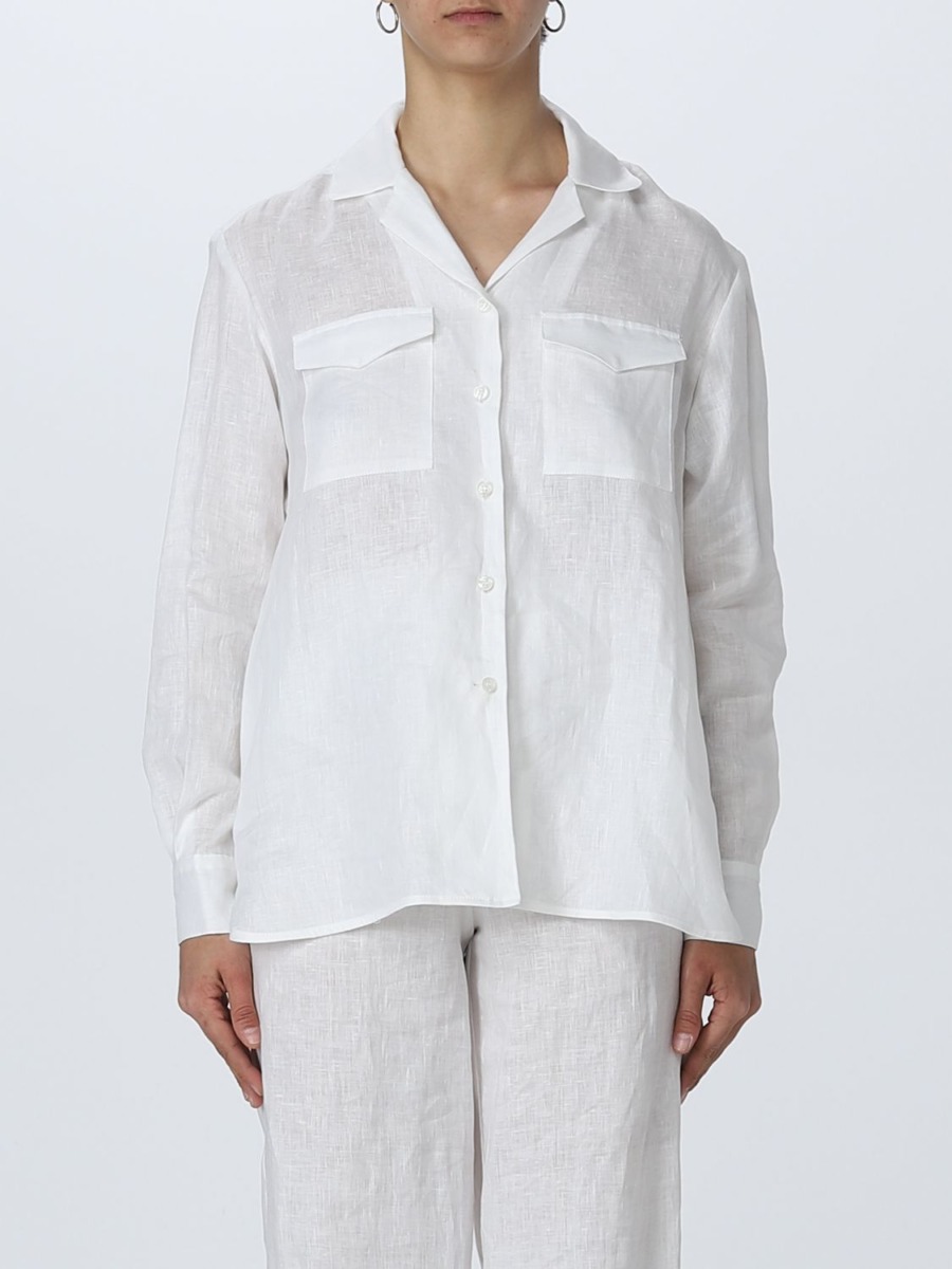 Giglio - Women Shirt - Cream GOOFASH