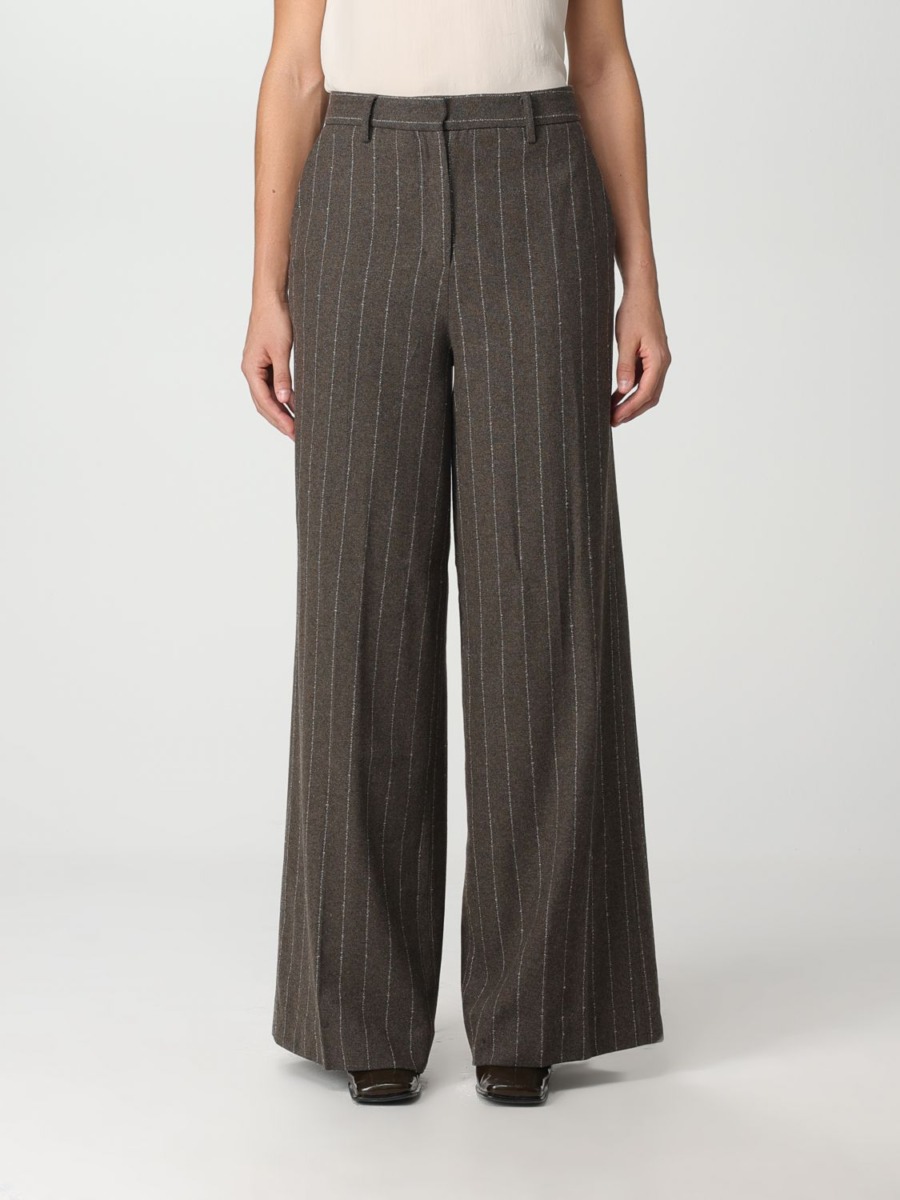 Giglio Womens Brown Trousers GOOFASH