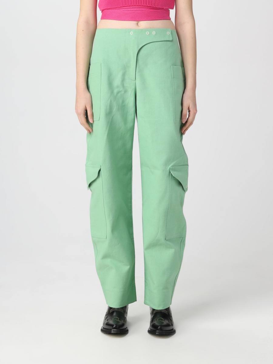 Giglio - Womens Green Trousers by Ganni GOOFASH