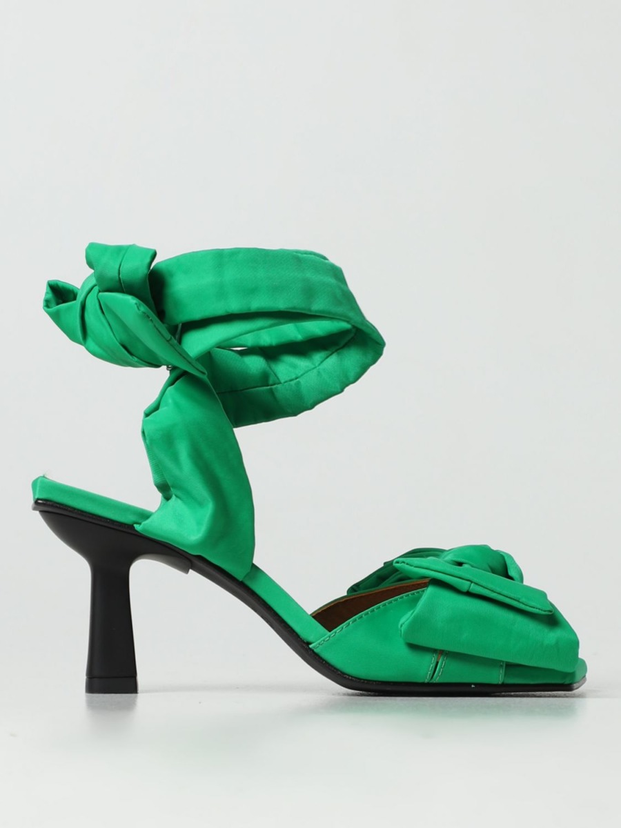 Giglio Womens Heeled Sandals in Green from Ganni GOOFASH