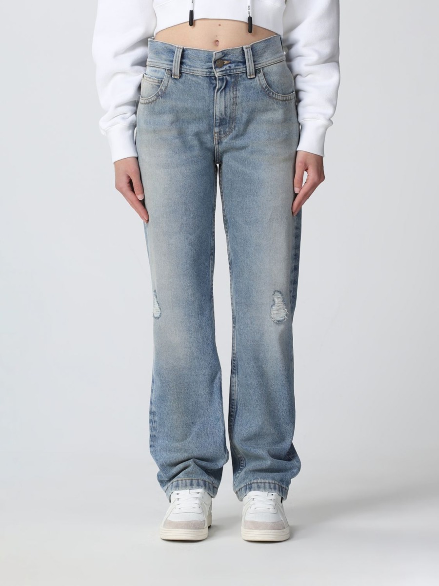 Giglio - Women's Jeans Blue Palm Angels GOOFASH