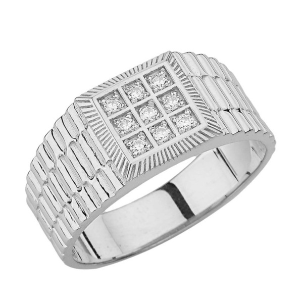 Gold Boutique Watchband Ring in White GOOFASH