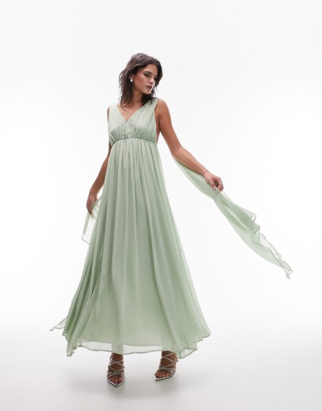Gown Green - Topshop - Woman - Asos GOOFASH