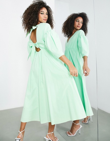 Green Midi Dress for Women at Asos GOOFASH