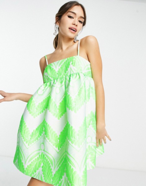 Green Mini Dress Asos Ladies GOOFASH