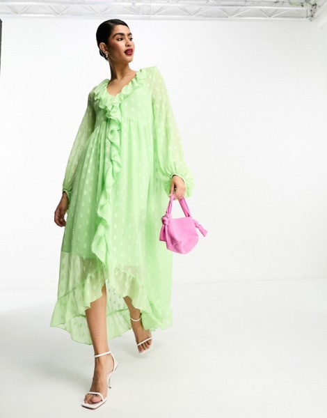 Green Women's Midi Dress - Asos GOOFASH