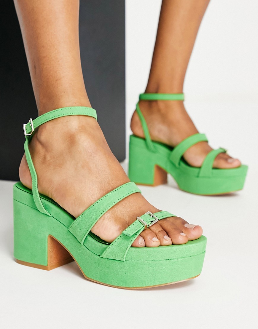 Heeled Sandals Green for Women by Asos GOOFASH