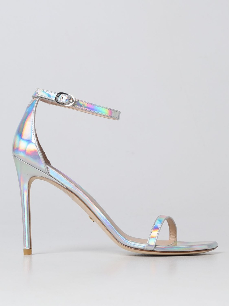 Heeled Sandals Silver Stuart Weitzman Woman - Giglio GOOFASH