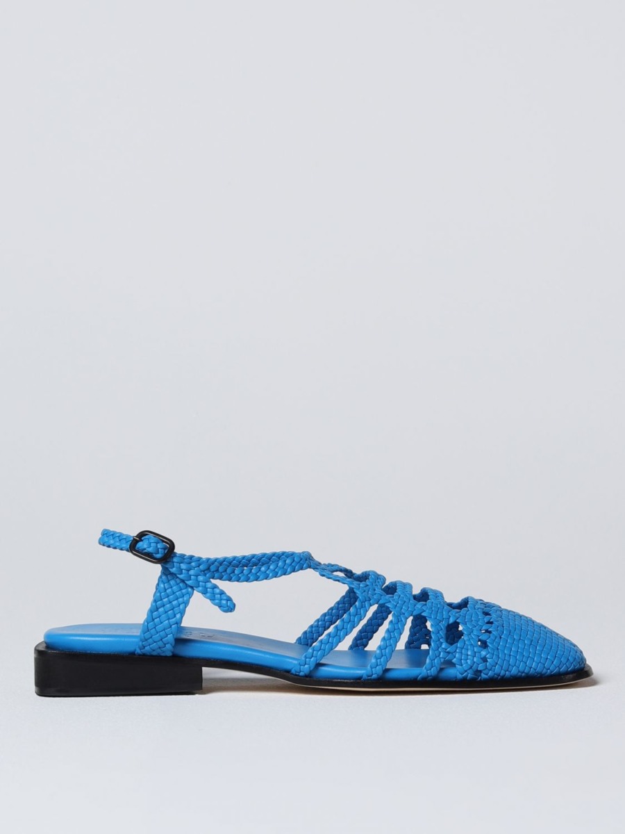 Hereu Blue Flat Sandals Giglio Ladies GOOFASH