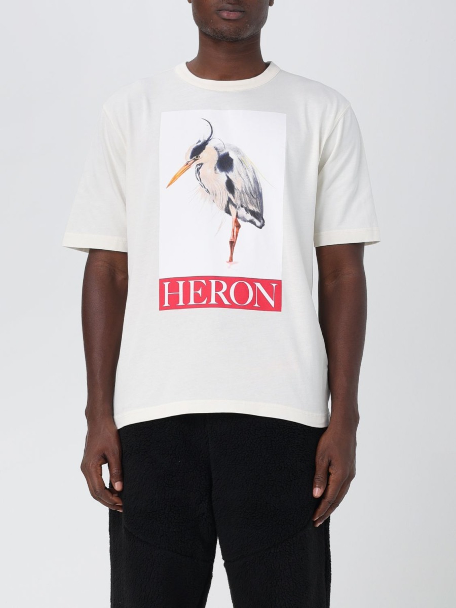 Heron Preston - Man Cream T-Shirt by Giglio GOOFASH