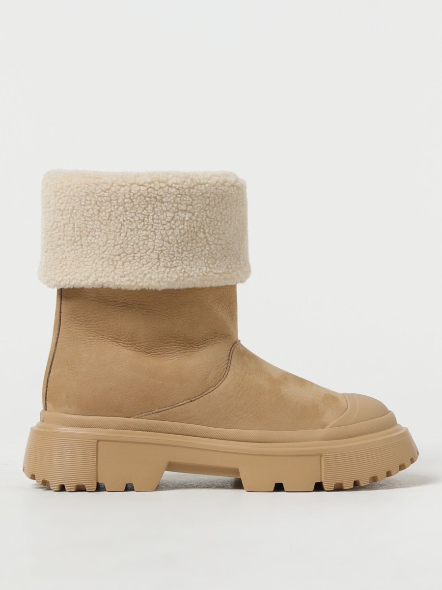 Hogan - Womens Flat Boots in Camel by Giglio GOOFASH