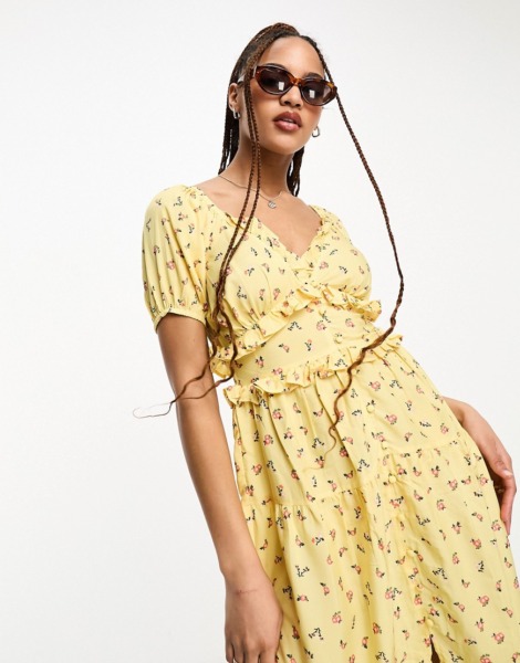 Influence Ladies Smock Dress in Multicolor by Asos GOOFASH