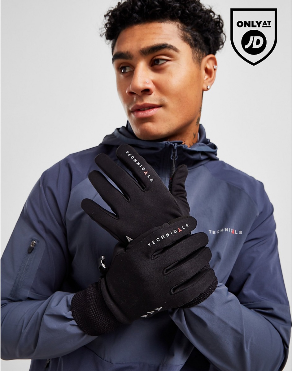 JD Sports Black Gloves Technicals GOOFASH