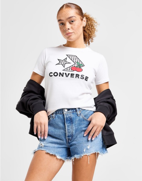 JD Sports - Lady T-Shirt White Converse GOOFASH