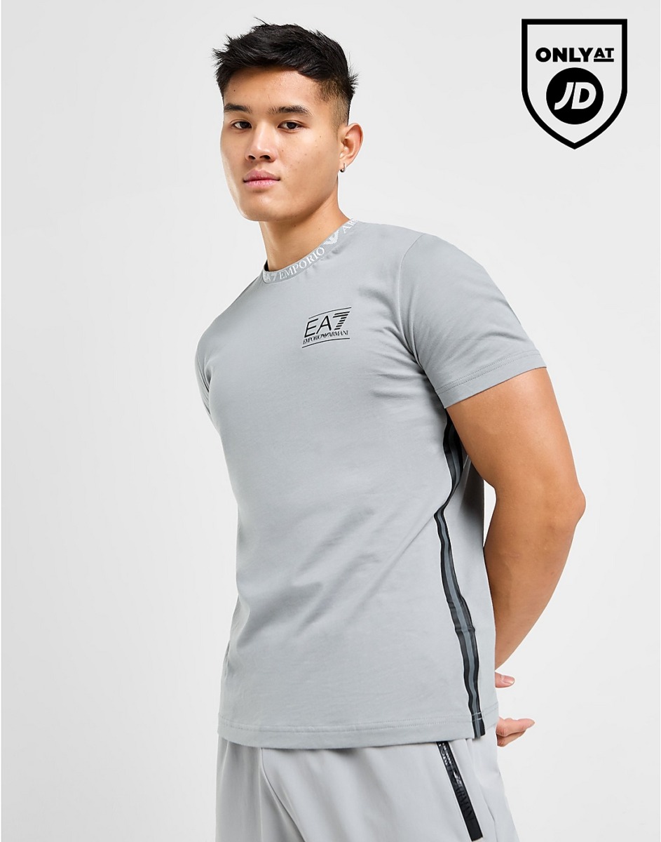 JD Sports - Ringer T-Shirt Grey for Men from Armani GOOFASH