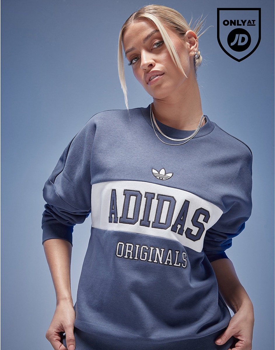 JD Sports - Sweatshirt Blue Adidas Woman GOOFASH