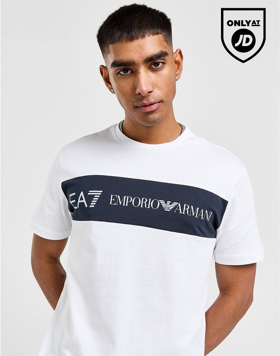 JD Sports T-Shirt in White for Men by Armani GOOFASH