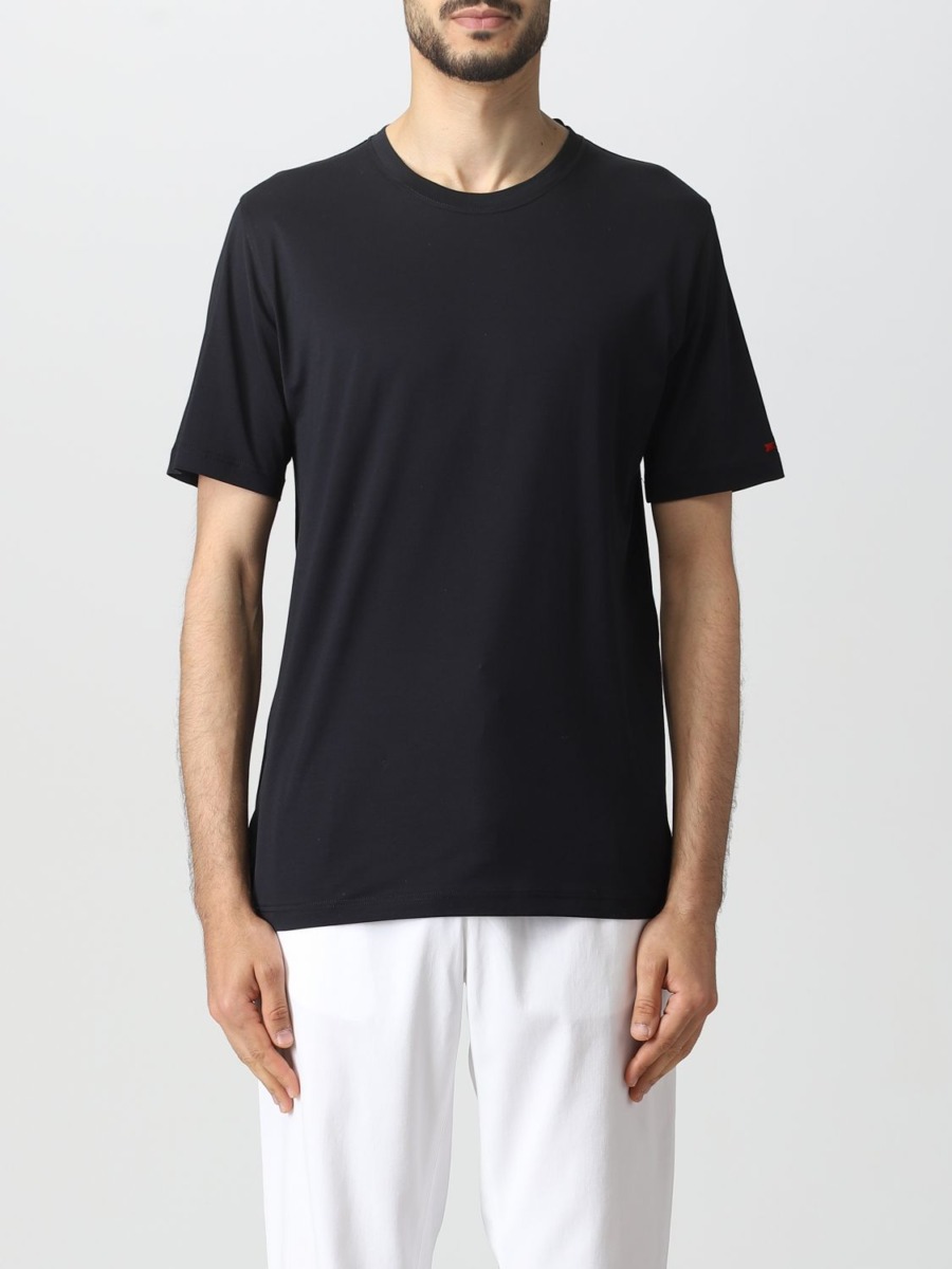 Kiton Gent T-Shirt Black Giglio GOOFASH