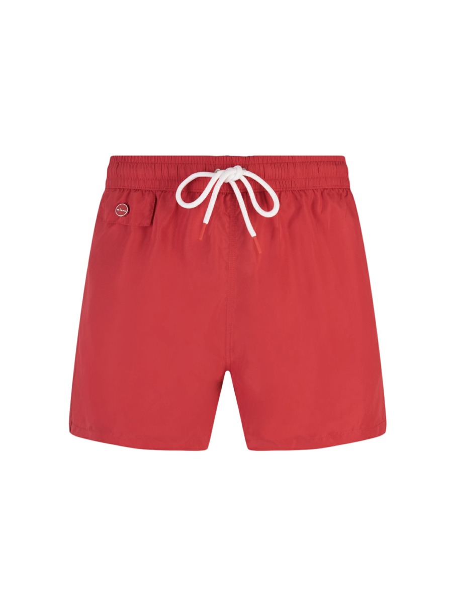 Kiton - Mens Shorts Red by Suitnegozi GOOFASH