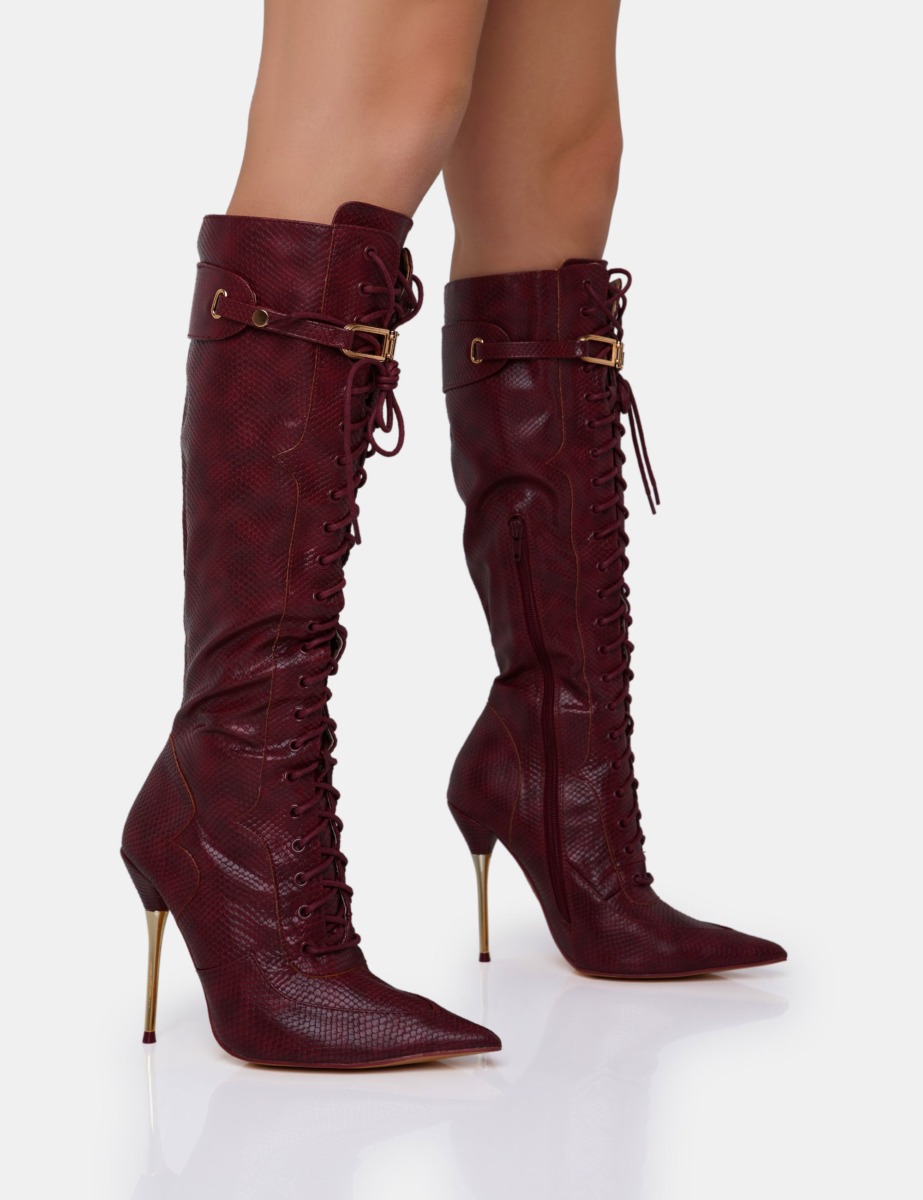 Knee High Boots - Gold - Women - Public Desire GOOFASH