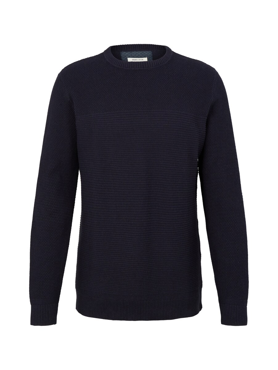 Knitted Sweater in Blue Tom Tailor GOOFASH