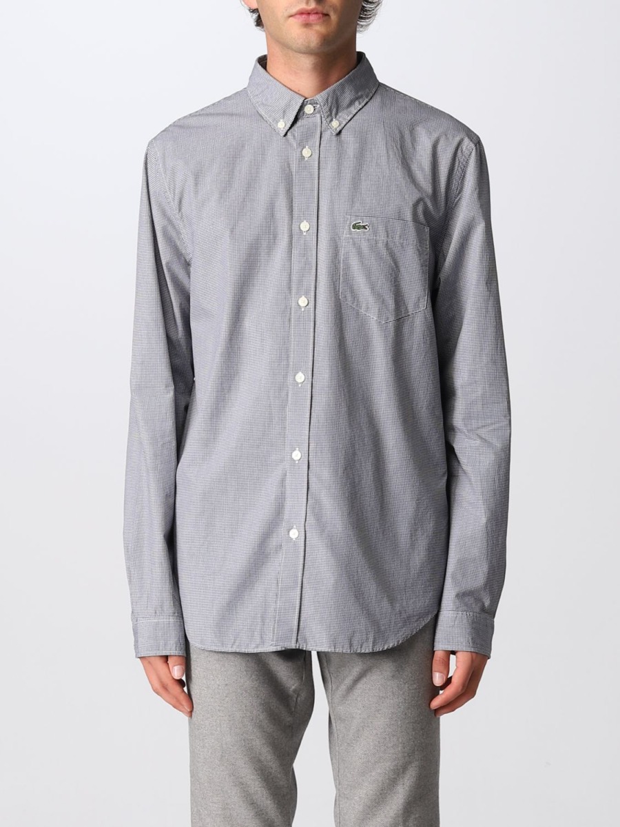 Lacoste Man Shirt Grey - Giglio GOOFASH