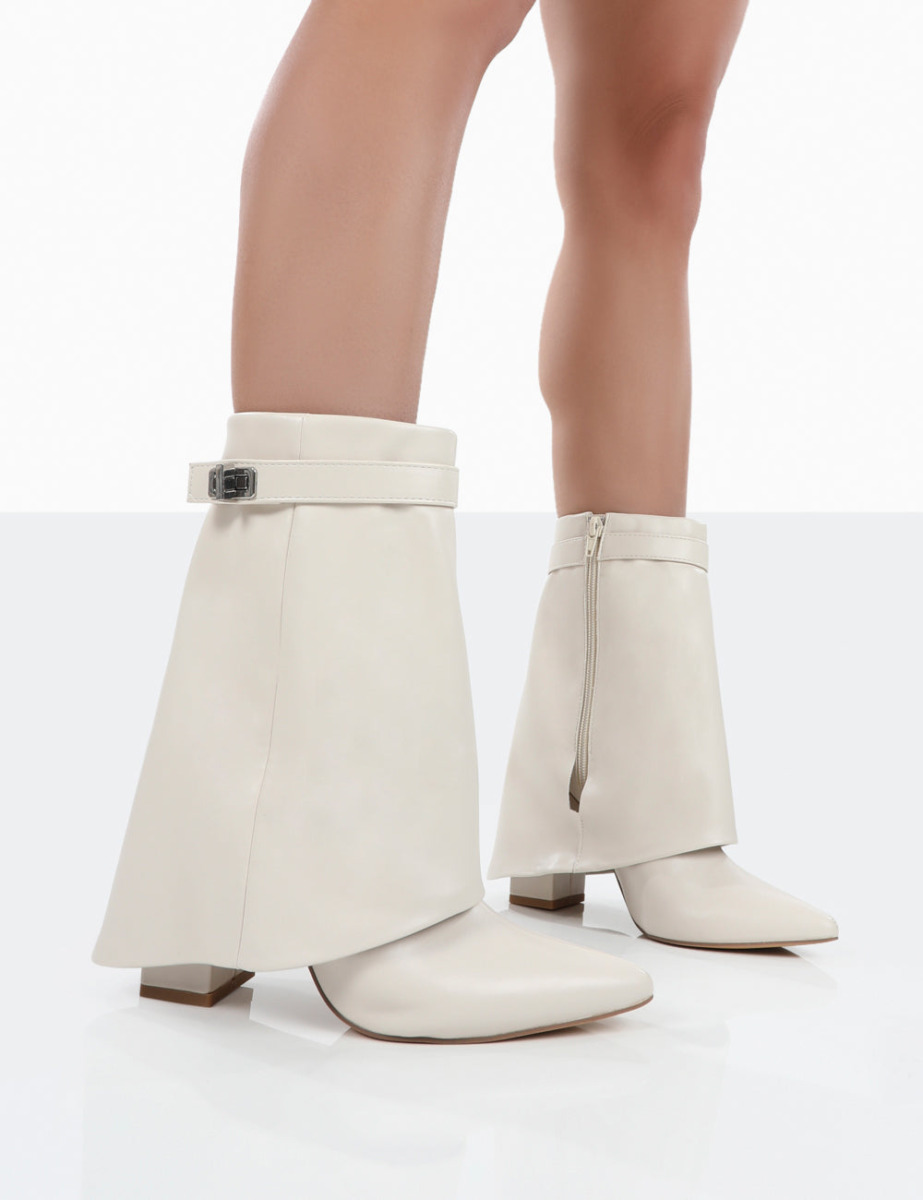 Ladies Ankle Boots Cream - Public Desire GOOFASH