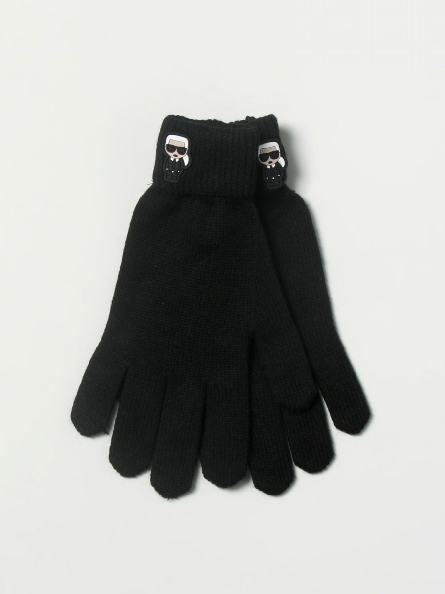 Ladies Black Gloves Giglio - Karl Lagerfeld GOOFASH