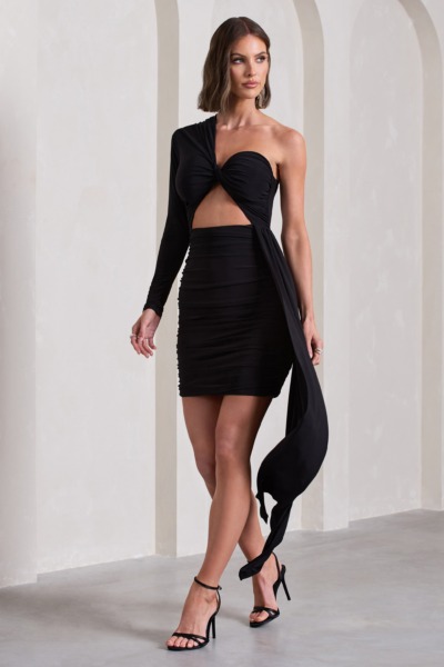 Ladies Black Mini Dress by Club L London GOOFASH