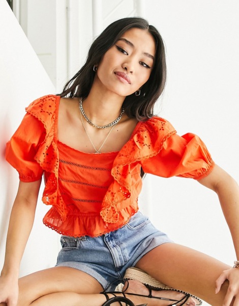 Ladies Orange - Crop Top - Calvin Klein - Asos GOOFASH